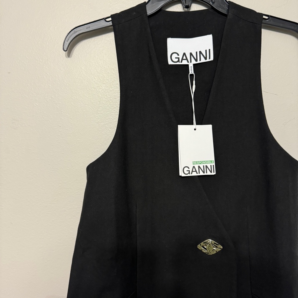 GANNI Blazer V Neck Sleeveless Mini Dress - Picture 6 of 11